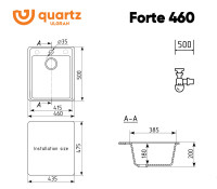 Кухонная мойка Ulgran Quartz Forte 460-08 (космос)