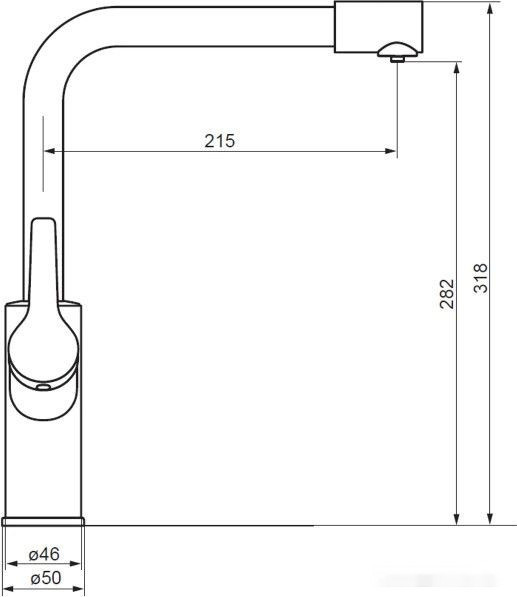 Смеситель Damixa Merkur 710770300 (черный матовый)