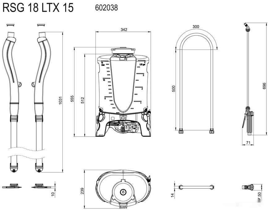 Ручной опрыскиватель Metabo RSG 18 LTX 15 602038850