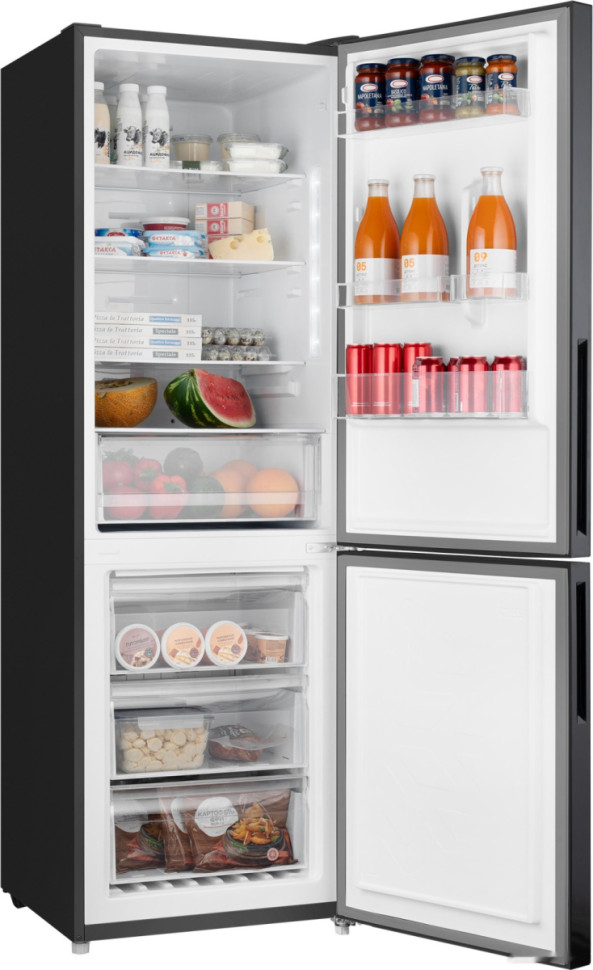 Холодильник Weissgauff WRK 1850 D Full NoFrost Inverter Black Glass Холодильник Weissgauff WRK 1850 D Full NoFrost Inverter Black Glass