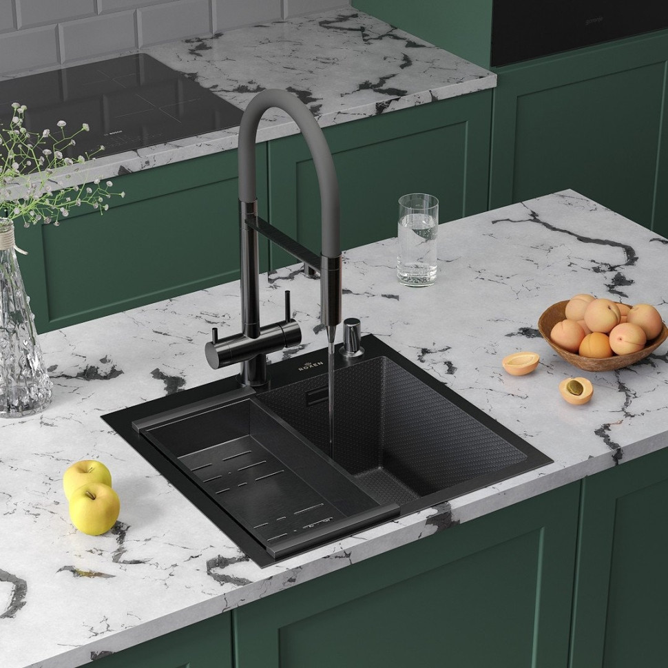 Кухонная мойка Roxen Snake 560220-50-BS Кухонная мойка Roxen Snake 560220-50-BS