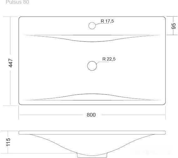 Умывальник Madera Pulsus 80 Умывальник Madera Pulsus 80