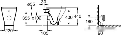 Унитаз Roca The Gap (347477000) без крышки