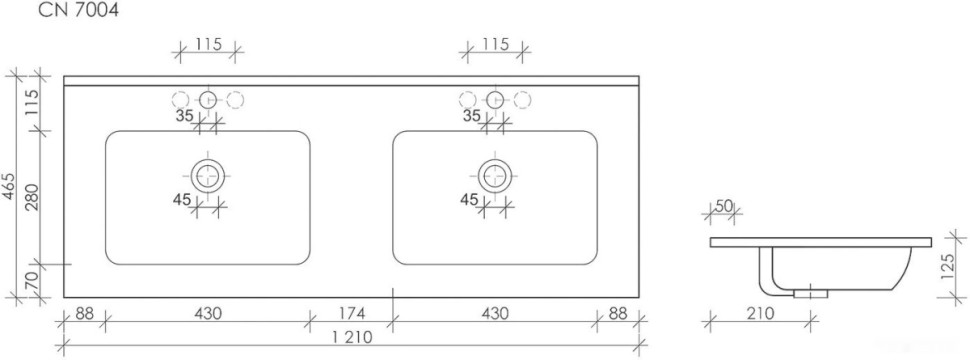 Умывальник Ceramica Nova Element CN7004 Умывальник Ceramica Nova Element CN7004