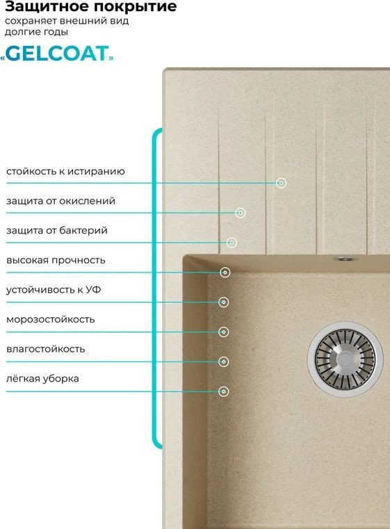 Кухонная мойка Polygran Deka 780 (опал) Кухонная мойка Polygran Deka 780 (опал)