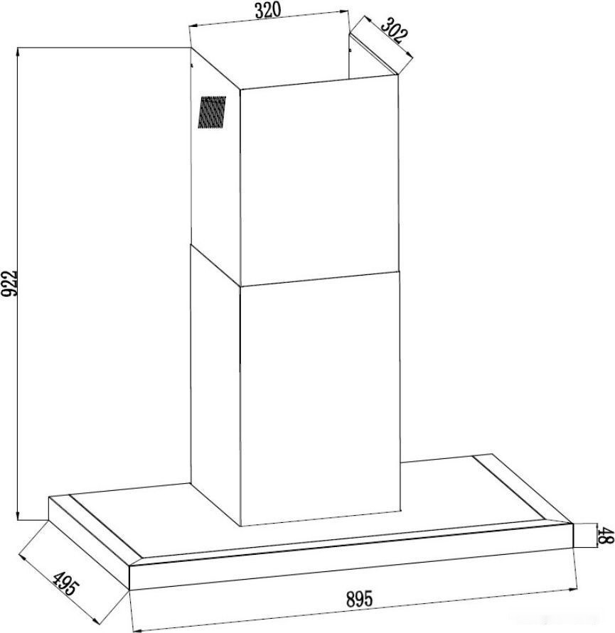 Вытяжка GrandGermes Parma GC 90 (черный/нержавеющая сталь)