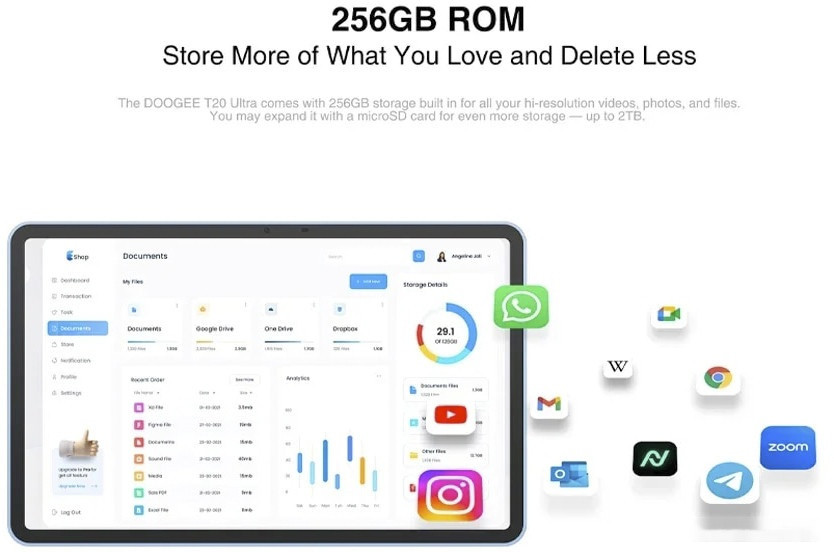 Планшет DOOGEE T20 Ultra 12GB/256GB LTE (серый) Планшет DOOGEE T20 Ultra 12GB/256GB LTE (серый)