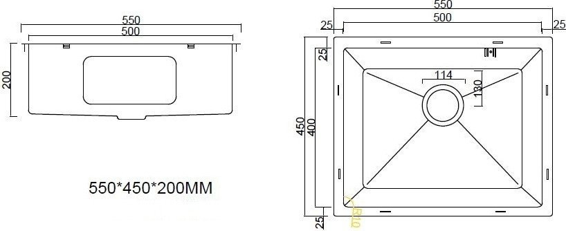 Кухонная мойка ARFEKA ECO AR 550*450 BLACK PVD NANO DECOR Кухонная мойка ARFEKA ECO AR 550*450 BLACK PVD NANO DECOR