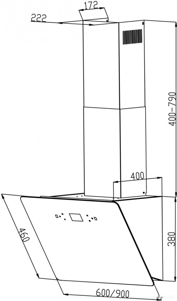 Вытяжка Backer AH60E-MC-AT Black 12K