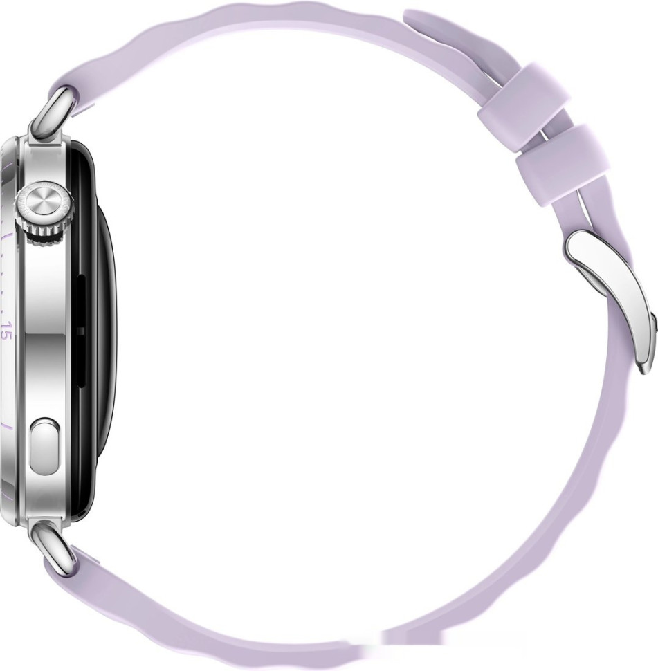 Умные часы Huawei Watch GT 6 41 мм (серебристый, с сиреневым силиконовым ремешком, международная версия)