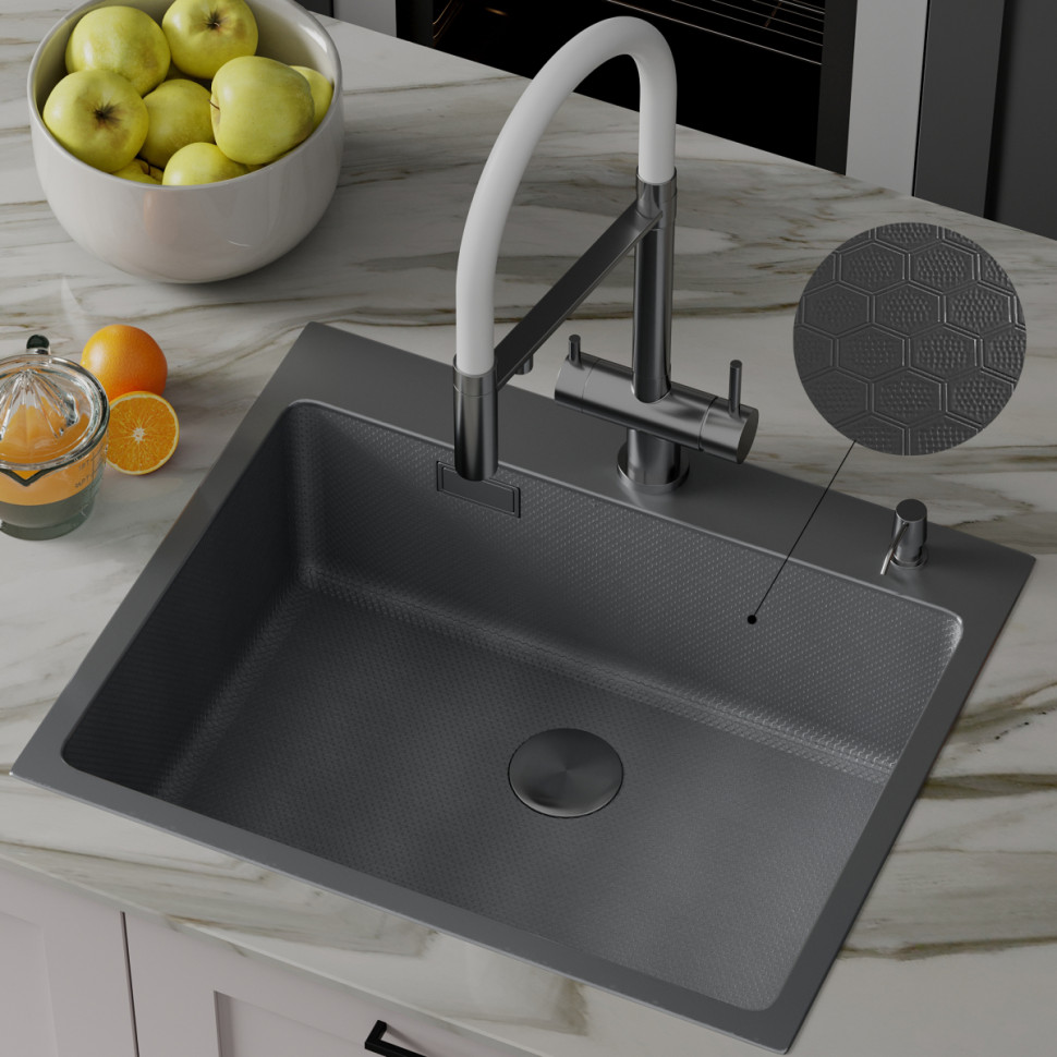 Кухонная мойка Roxen Snake 560220-60-BS Кухонная мойка Roxen Snake 560220-60-BS