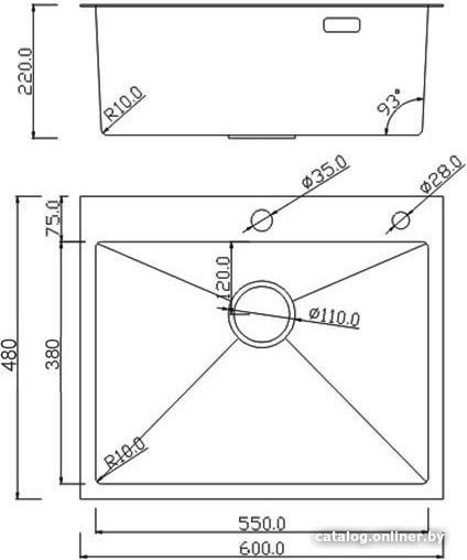 Кухонная мойка Roxen Snake 560220-60-BS Кухонная мойка Roxen Snake 560220-60-BS
