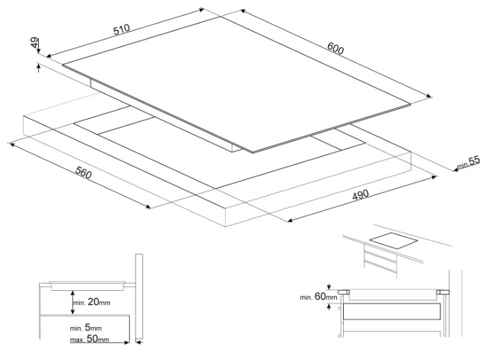 Варочная панель Smeg SI2M7643D Варочная панель Smeg SI2M7643D