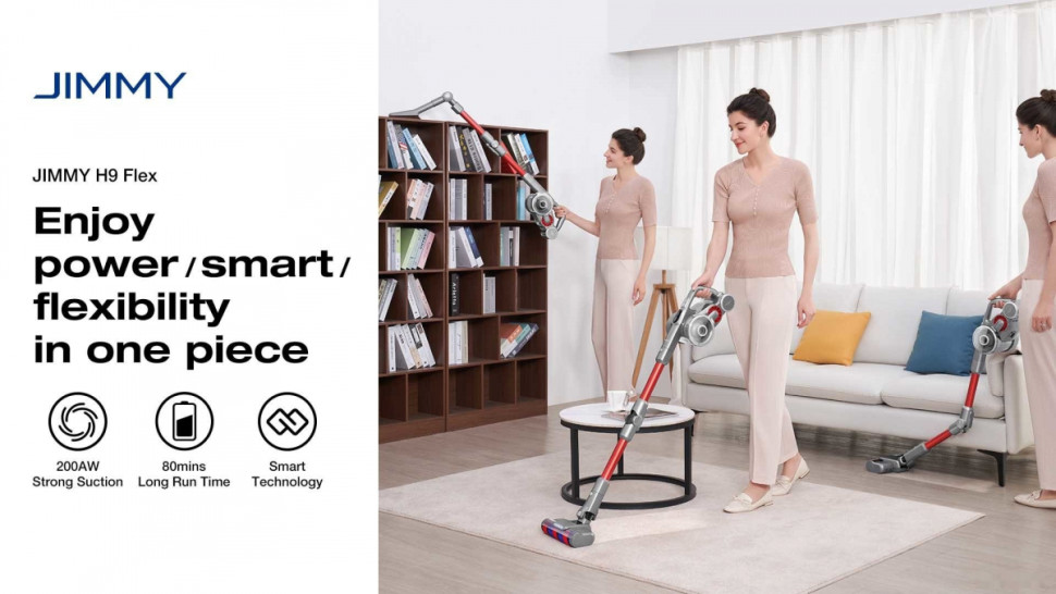 Пылесос Jimmy H9 Flex (серебристый/красный) Пылесос Jimmy H9 Flex (серебристый/красный)