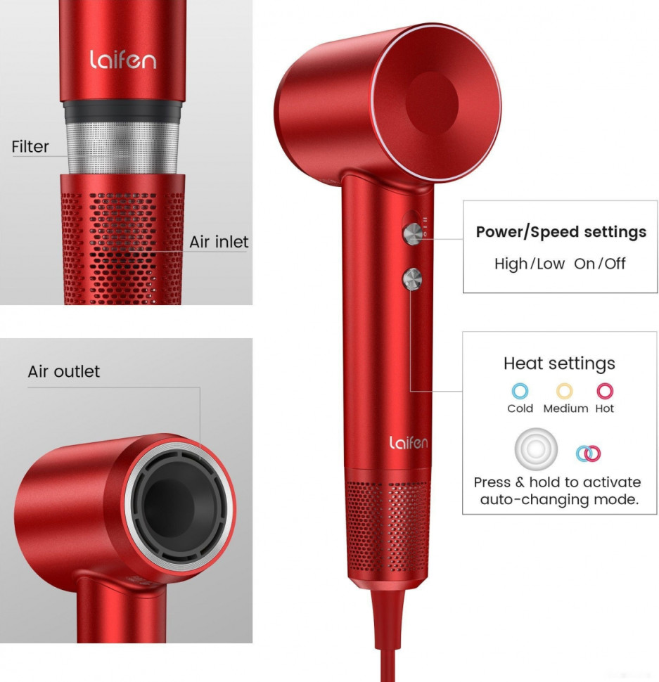 Фен Laifen Swift (красный) Фен Laifen Swift (красный)