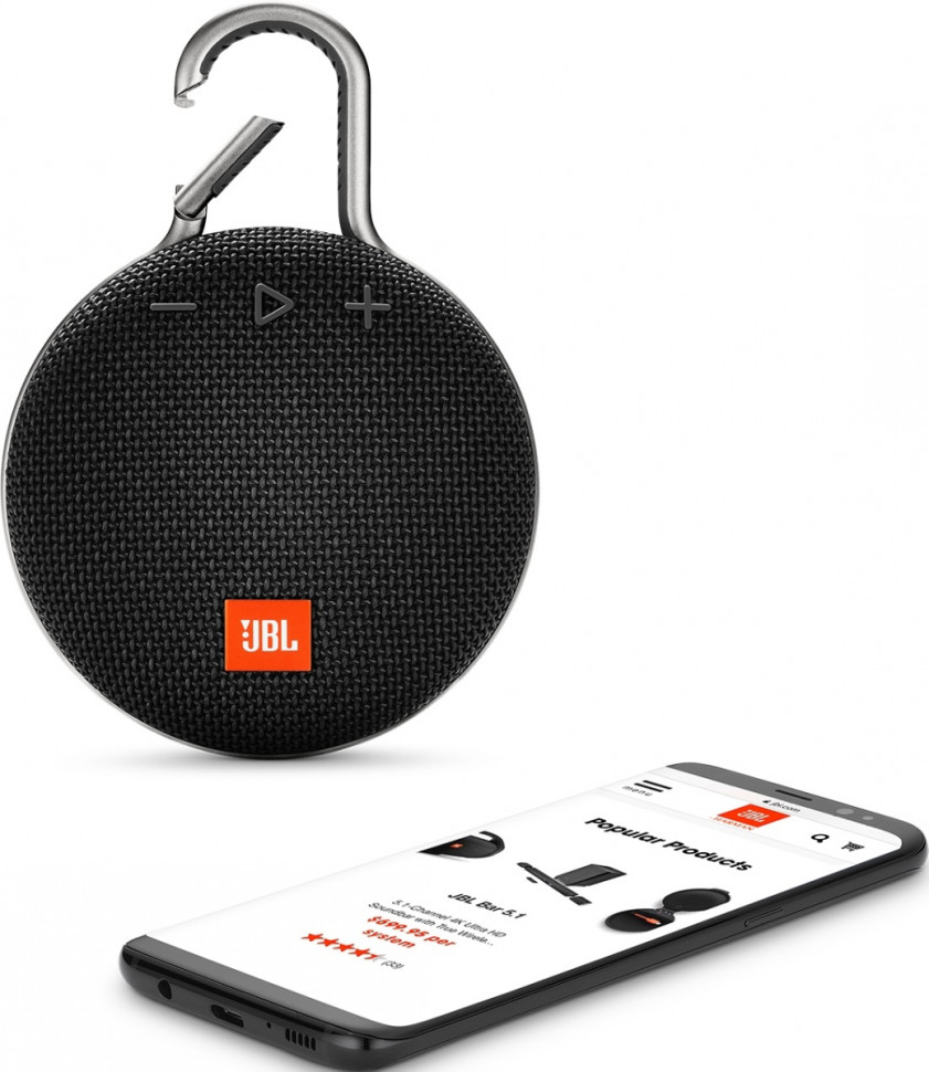 Портативная акустика JBL Clip 3 (Black)