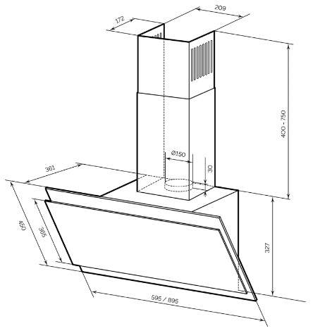 Вытяжка LEX Furia 600 (черный) Вытяжка LEX Furia 600 (черный)