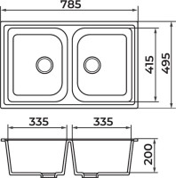 Кухонная мойка Granrus GR-785 W (песочный)