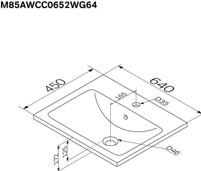 Умывальник Am.Pm X-Joy M85AWCC0652WG64