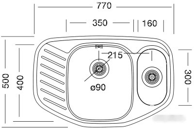 Кухонная мойка Kromevye EX 171 D Кухонная мойка Kromevye EX 171 D