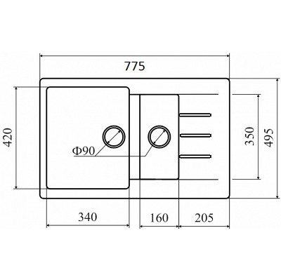 Кухонная мойка Zigmund & Shtain RECHTECK 775.2 (Речной песок) Кухонная мойка Zigmund & Shtain RECHTECK 775.2 (Речной песок)