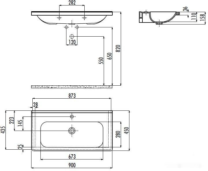 Умывальник Creavit Ideal 90 ID090-00CB00E-0000 Умывальник Creavit Ideal 90 ID090-00CB00E-0000