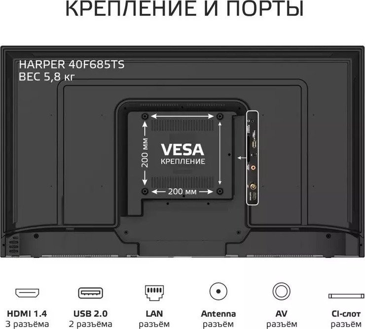 Телевизор HARPER 40F685TS Телевизор HARPER 40F685TS