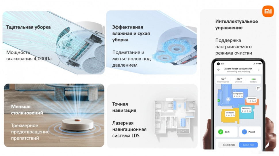 Робот-пылесос Xiaomi Robot Vacuum S10+ B105 (европейская версия, белый) Робот-пылесос Xiaomi Robot Vacuum S10+ B105 (европейская версия, белый)