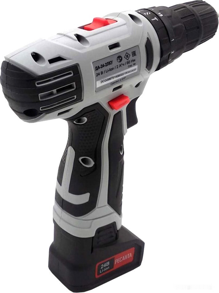 Ударная дрель-шуруповерт Ресанта ДА-24-2ЛК-У (с 2-мя АКБ, кейс)
