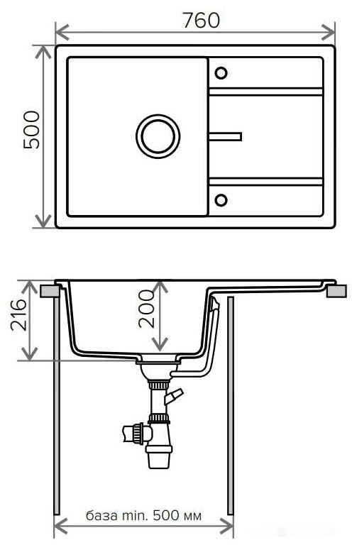Кухонная мойка Tolero R-112 (бежевый)