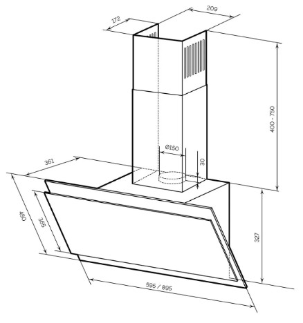 Вытяжка LEX Furia 900 (белый) Вытяжка LEX Furia 900 (белый)