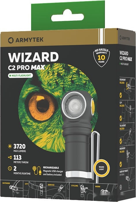 Фонарь Armytek Wizard C2 Pro Max Magnet USB (теплый) Фонарь Armytek Wizard C2 Pro Max Magnet USB (теплый)