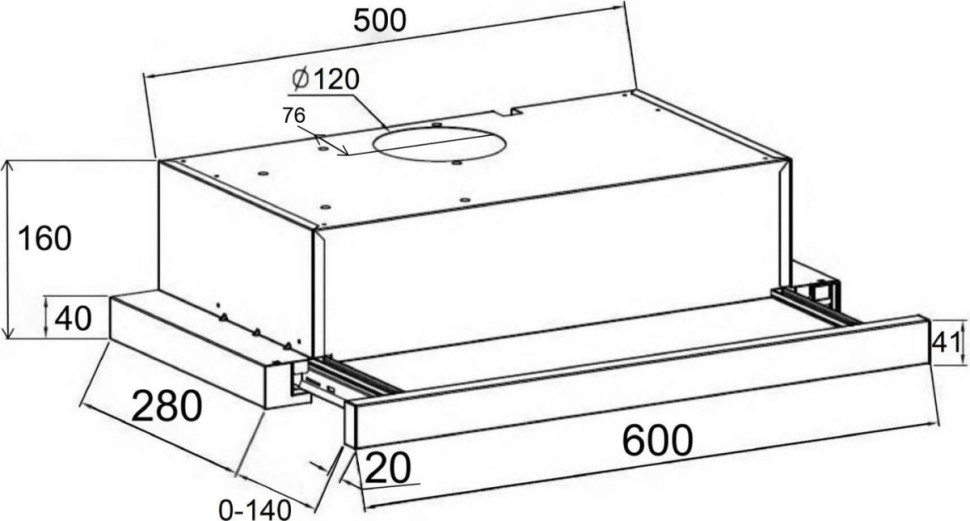 Вытяжка LEX Hubble G 600 Grey (серый)