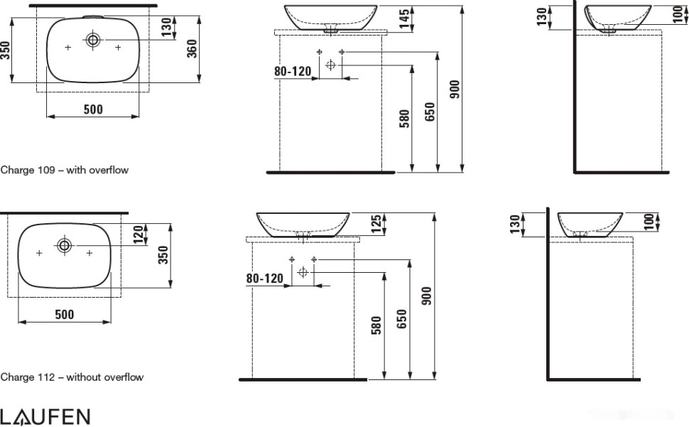 Умывальник Laufen Ino 8123020001091 Умывальник Laufen Ino 8123020001091