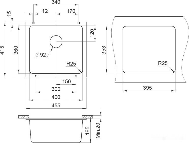 Кухонная мойка Granula GR-3601 (шварц) Кухонная мойка Granula GR-3601 (шварц)