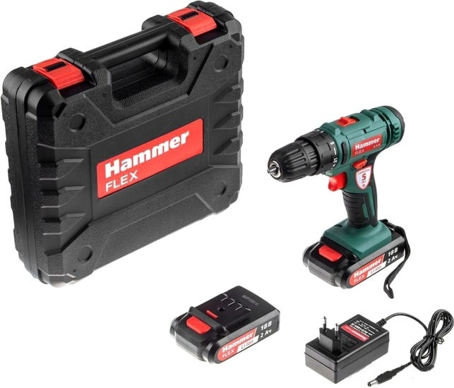 Дрель-шуруповерт Hammer Flex ACD18BS (с 2-мя АКБ, кейс) Дрель-шуруповерт Hammer Flex ACD18BS (с 2-мя АКБ, кейс)