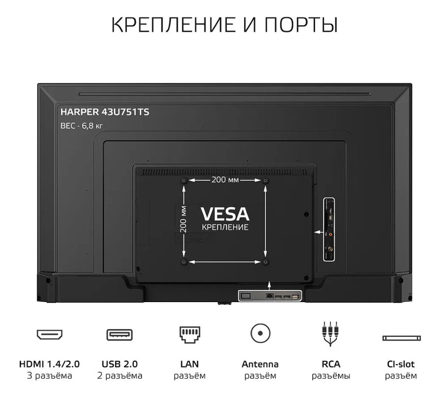 Телевизор HARPER 43U751TS Телевизор HARPER 43U751TS