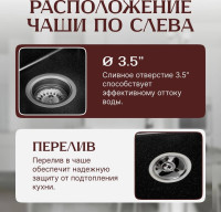 Кухонная мойка Saniteco Fama (оникс)