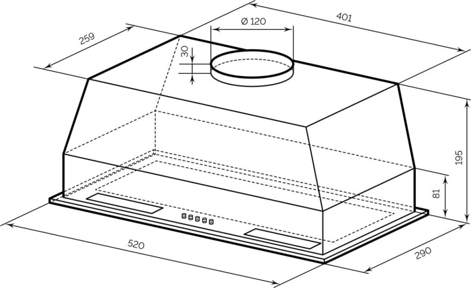 Вытяжка LEX Hyper 600 Light BL