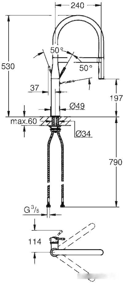 Смеситель Grohe Essence 30294DC0 (сталь)