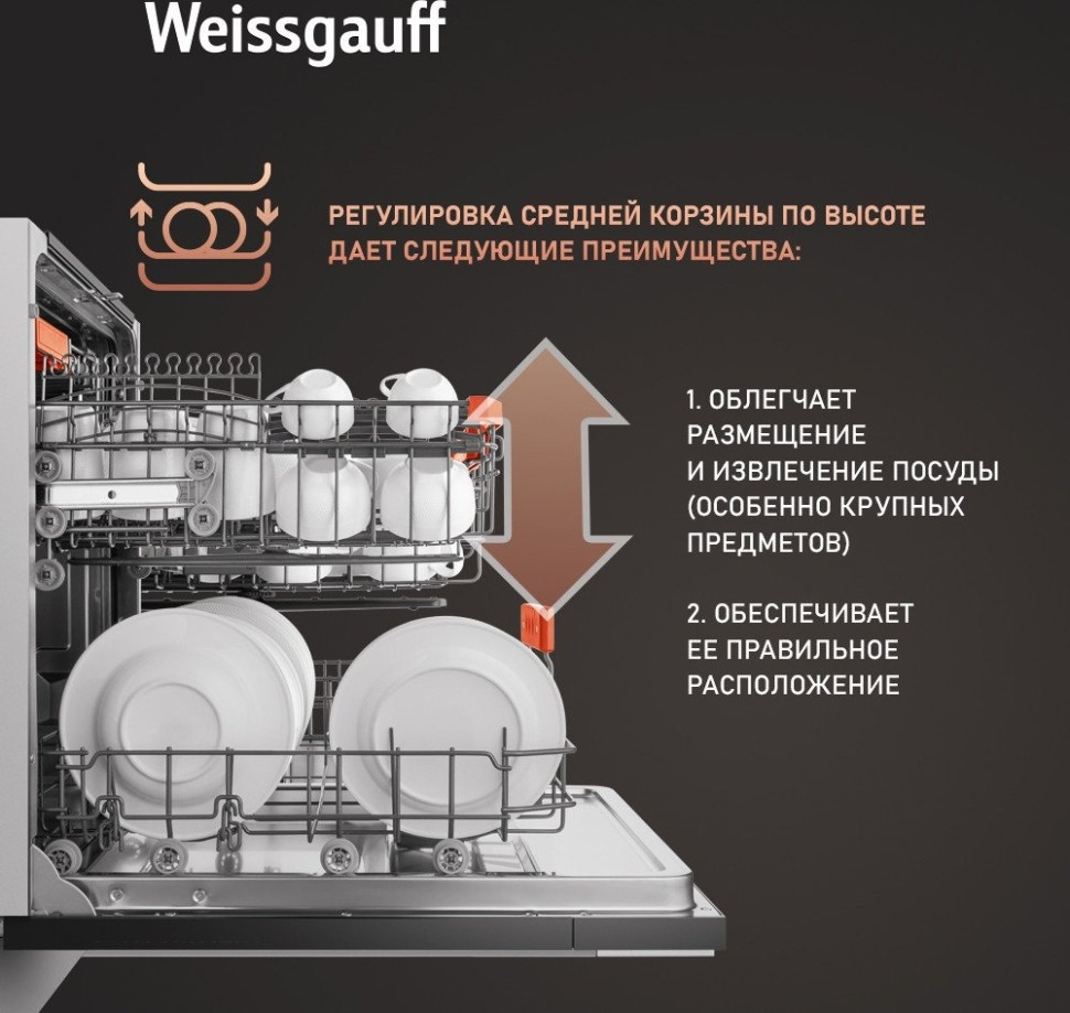 Посудомоечная машина Weissgauff BDW 6037 Inverter AutoOpen Infolight Посудомоечная машина Weissgauff BDW 6037 Inverter AutoOpen Infolight