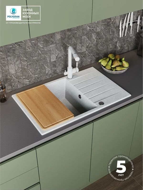 Кухонная мойка Polygran Deka 780 (светло-серый)