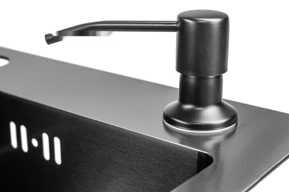 Кухонная мойка Saniteco 5045 Nano + Spike F9S07000 (хром, с сифоном, дозатором и коландером) Кухонная мойка Saniteco 5045 Nano + Spike F9S07000 (хром, с сифоном, дозатором и коландером)