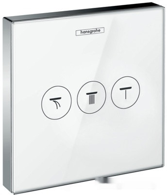 Смеситель Hansgrohe ShowerSelect Glass 15736400 (белый/хром)