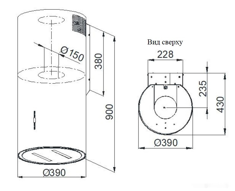 Вытяжка Weissgauff Pipe 900 BL Вытяжка Weissgauff Pipe 900 BL