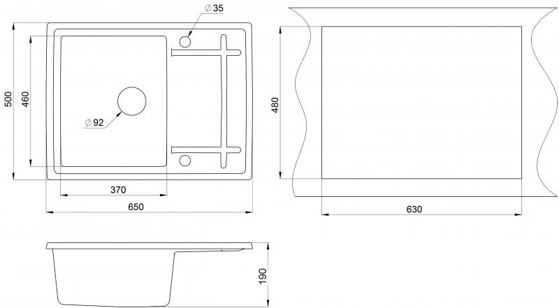 Кухонная мойка Granula 6501 (Эспрессо)