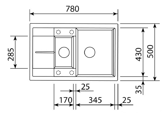 Кухонная мойка Zigmund & Shtain Rechteck 780.2 (Черный базальт) Кухонная мойка Zigmund & Shtain Rechteck 780.2 (Черный базальт)