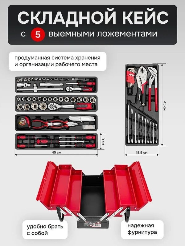 Универсальный набор инструментов ForceKraft FK-4087C (61965) Универсальный набор инструментов ForceKraft FK-4087C (61965)