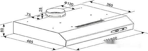 Вытяжка Oasis PO-60W (A)