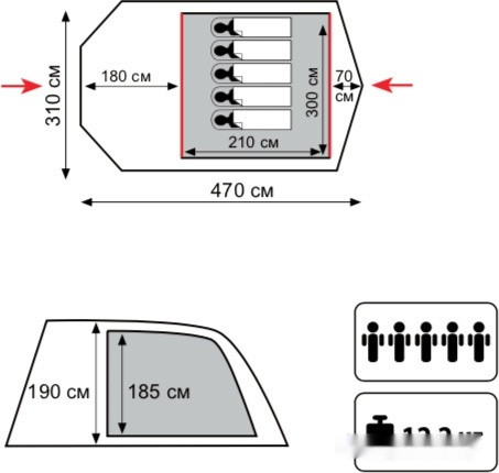 Палатка Tramp Baltic Wave 5 v2